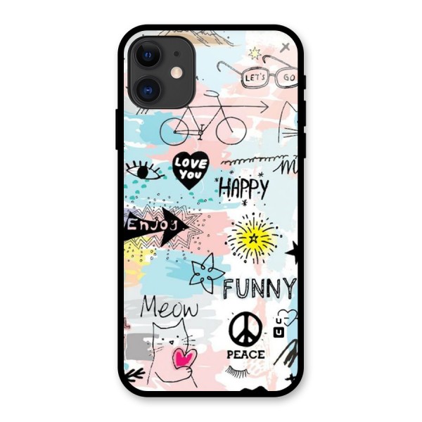 Peace And Funny Glass Back Case for iPhone 11
