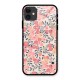 Pink Leaf Pattern Glass Back Case for iPhone 11