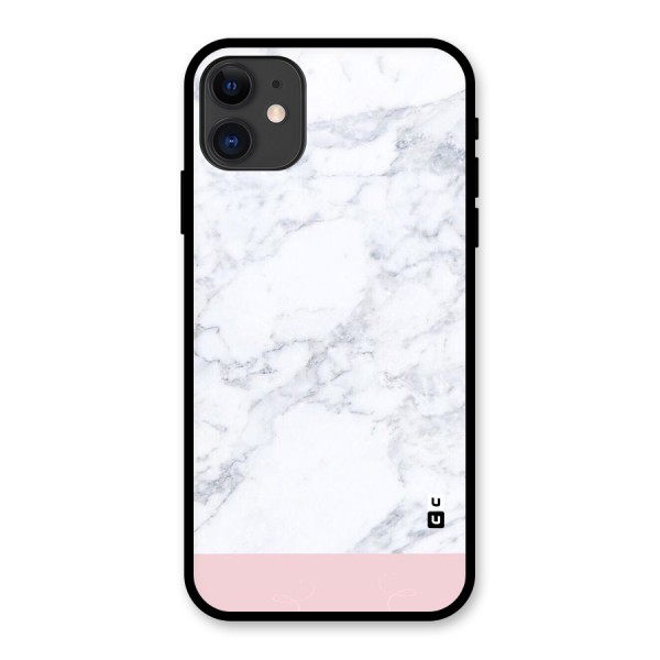 Pink White Merge Marble Glass Back Case for iPhone 11
