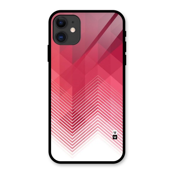 Red Chevron Abstract Glass Back Case for iPhone 11