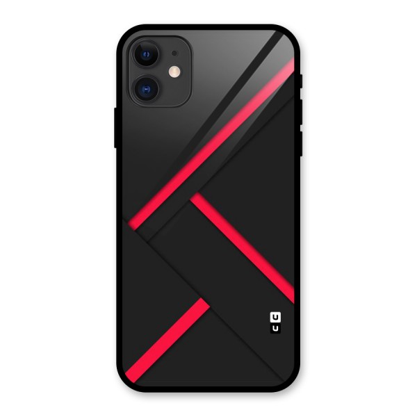 Red Disort Stripes Glass Back Case for iPhone 11
