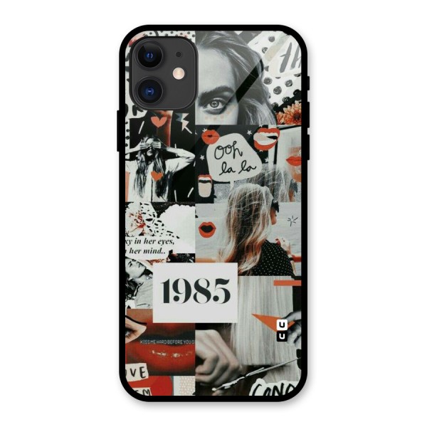 Retro Pattern Glass Back Case for iPhone 11