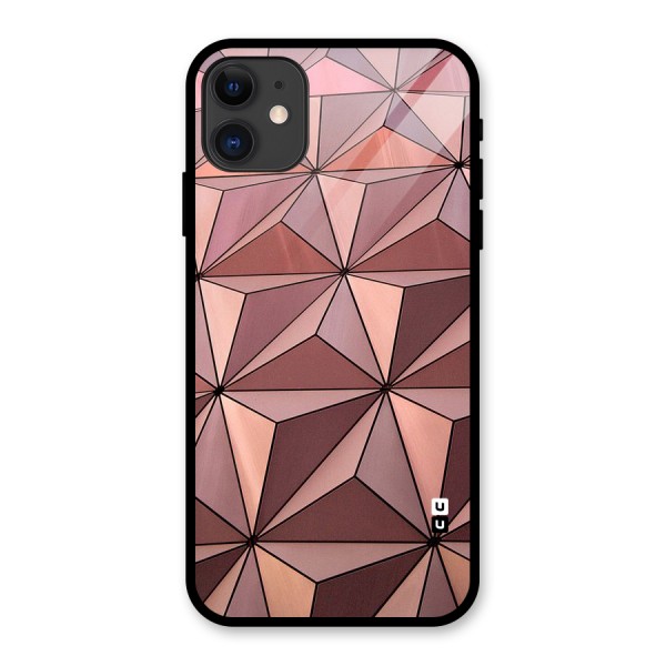 Rosegold Abstract Shapes Glass Back Case for iPhone 11