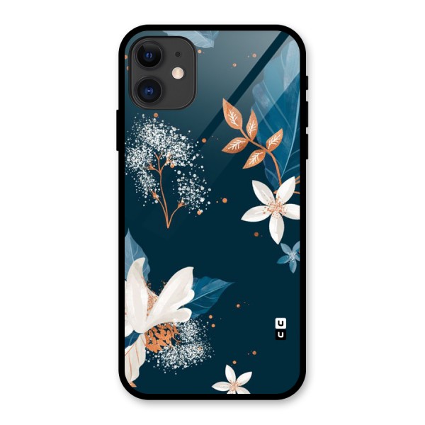 Royal Floral Glass Back Case for iPhone 11