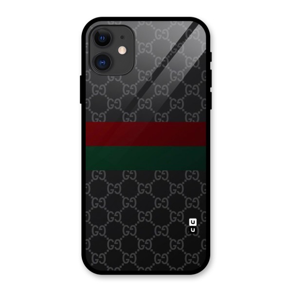 Royal Stripes Design Glass Back Case for iPhone 11