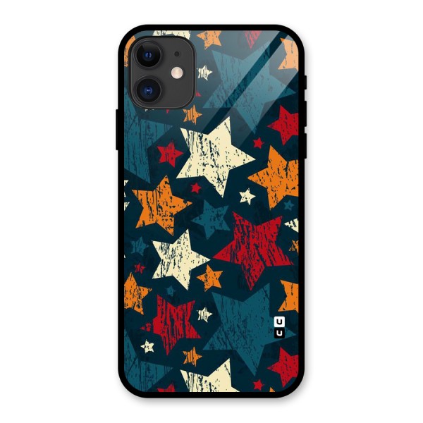 Rugged Star Design Glass Back Case for iPhone 11