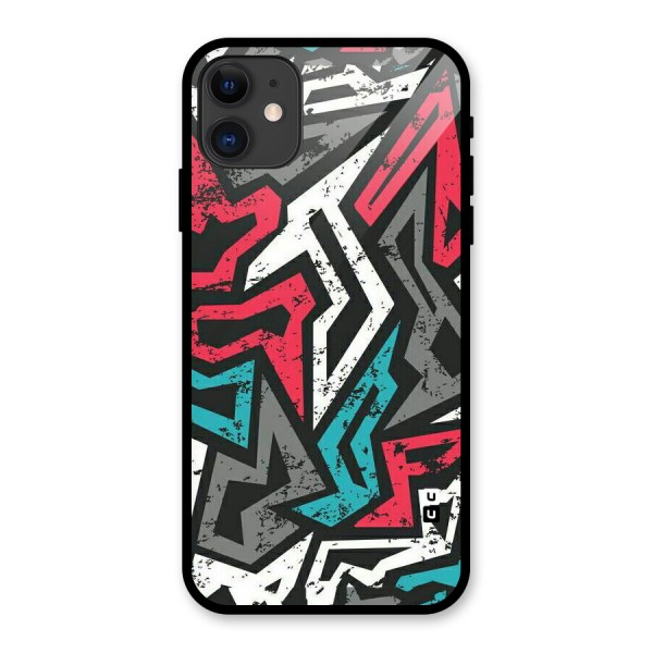 Rugged Strike Abstract Glass Back Case for iPhone 11