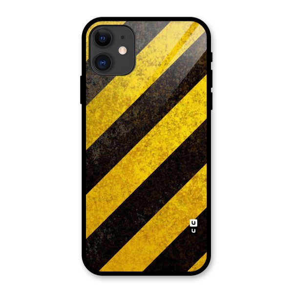 Shaded Yellow Stripes Glass Back Case for iPhone 11