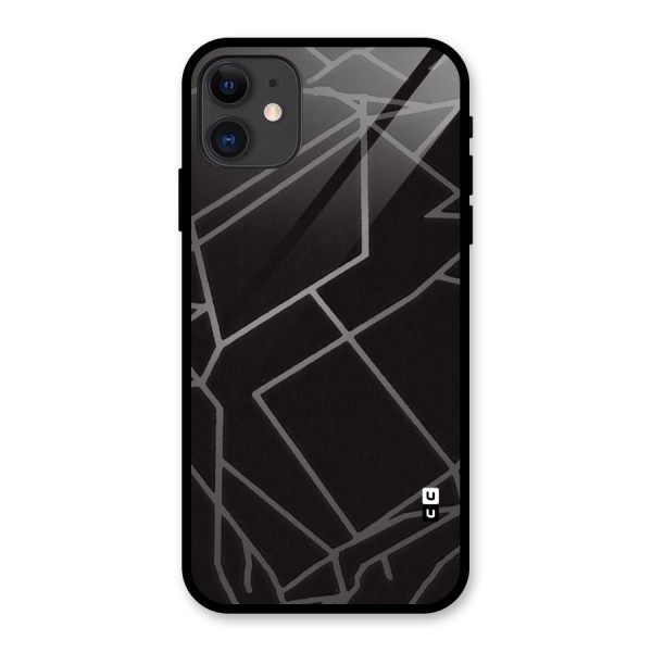 Silver Angle Design Glass Back Case for iPhone 11