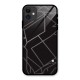 Silver Angle Design Glass Back Case for iPhone 11