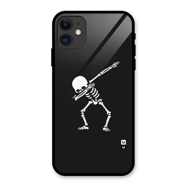 Skeleton Dab White Glass Back Case for iPhone 11