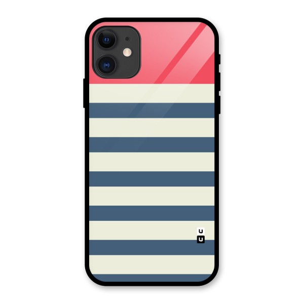 Solid Orange And Stripes Glass Back Case for iPhone 11