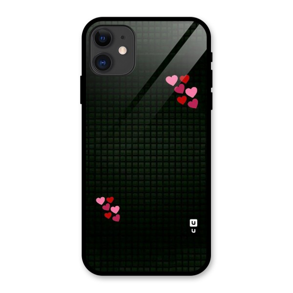 Square and Hearts Glass Back Case for iPhone 11