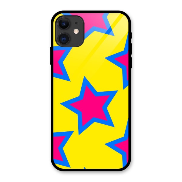 Star Pattern Glass Back Case for iPhone 11