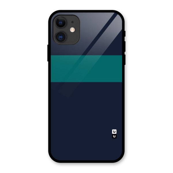 Stripe Block Glass Back Case for iPhone 11
