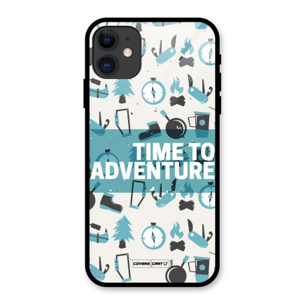 Time To Adventure Blazing Blue Glass Back Case for iPhone 11