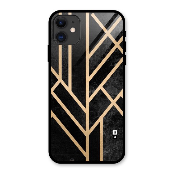 Tri Lines Gold Glass Back Case for iPhone 11