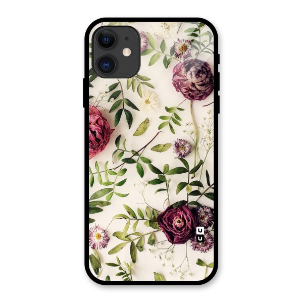 Vintage Rust Floral Glass Back Case for iPhone 11