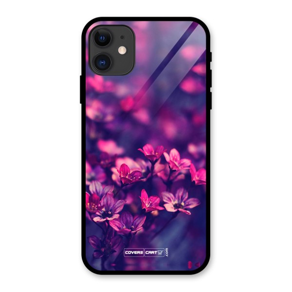 Violet Floral Glass Back Case for iPhone 11