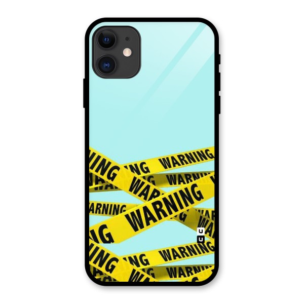 Warning Design Glass Back Case for iPhone 11