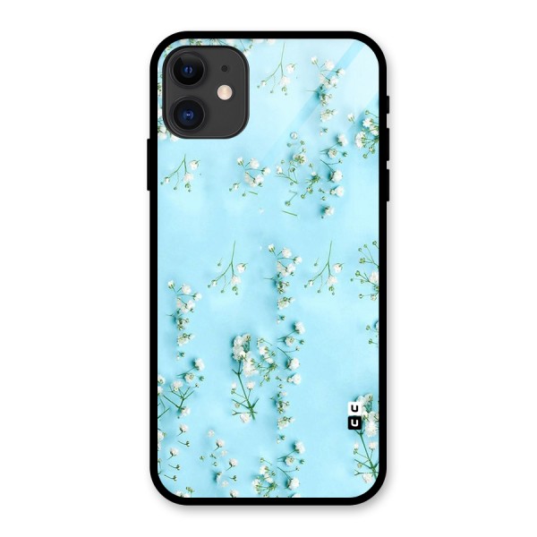 White Lily Design Glass Back Case for iPhone 11