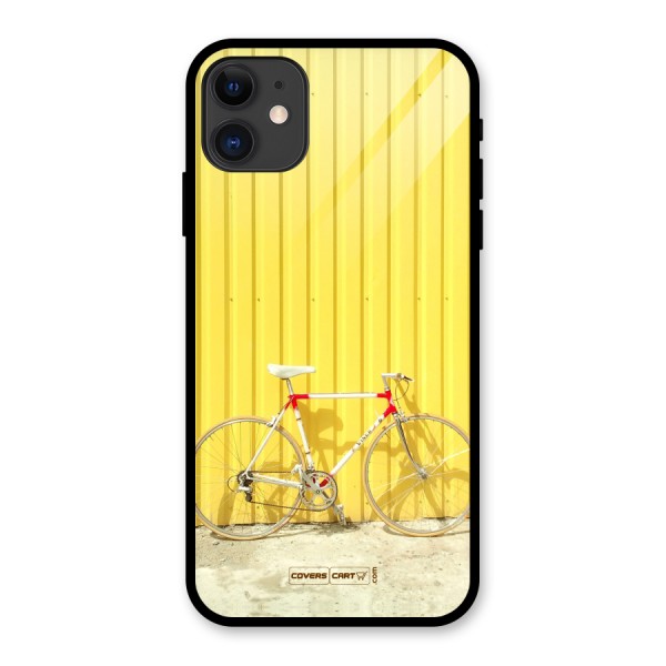 Yellow Cycle Classic Glass Back Case for iPhone 11