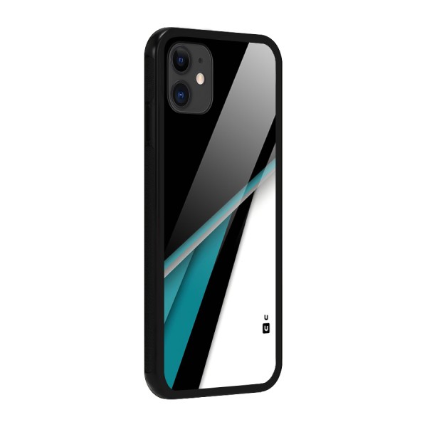 Abstract Lines Of Blue Glass Back Case for iPhone 11