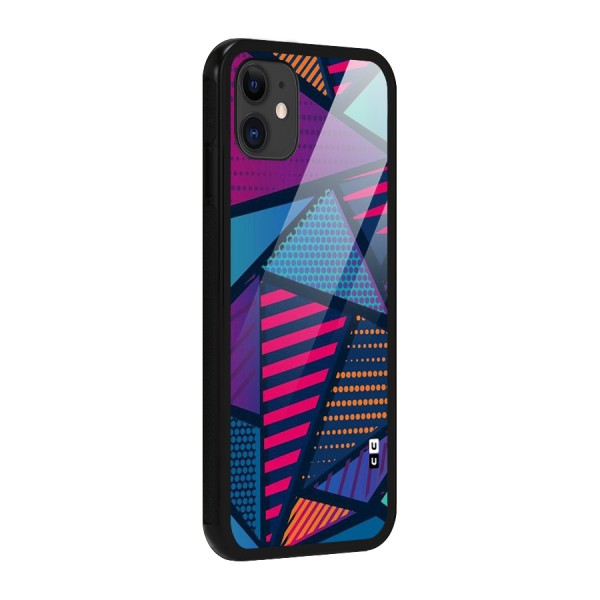 Abstract Lines Polka Glass Back Case for iPhone 11