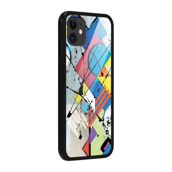 Abstract Paint Shape Glass Back Case for iPhone 11