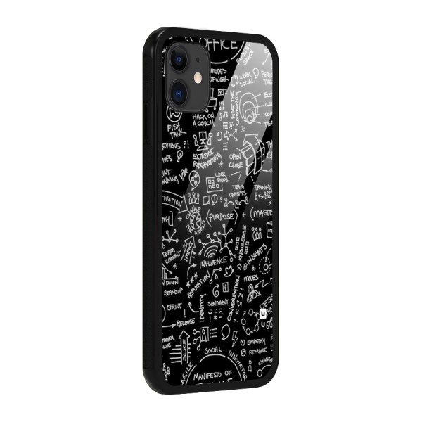 Anatomy Pattern Glass Back Case for iPhone 11