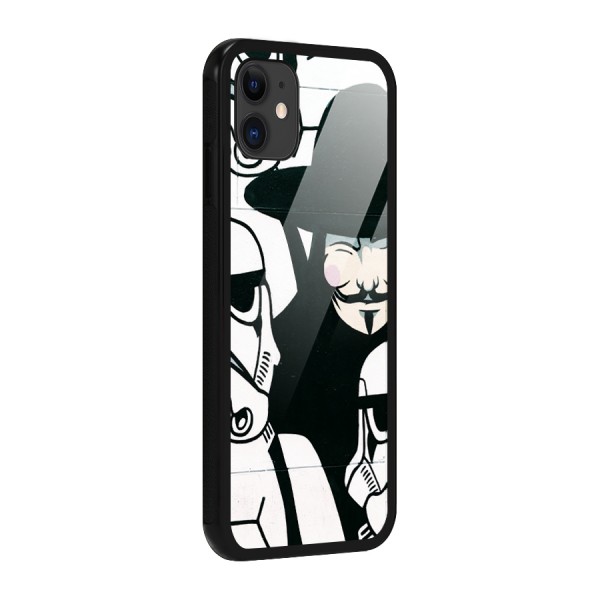 Anonymous Hat Glass Back Case for iPhone 11
