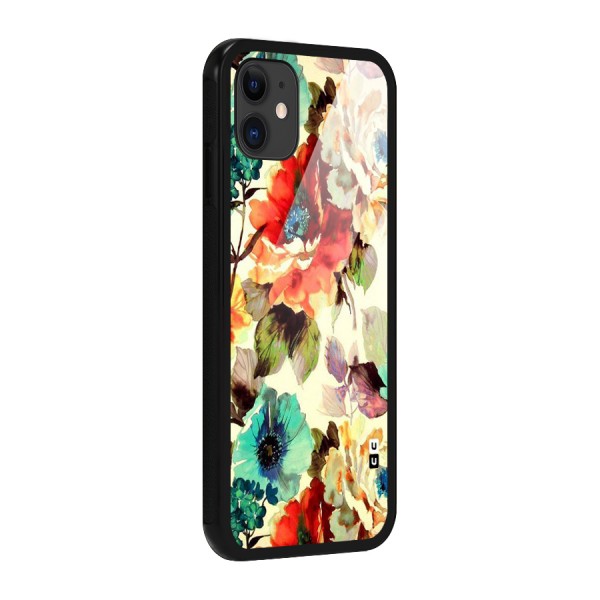 Artsy Bloom Flower Glass Back Case for iPhone 11