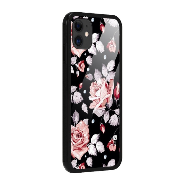 Artsy Floral Glass Back Case for iPhone 11