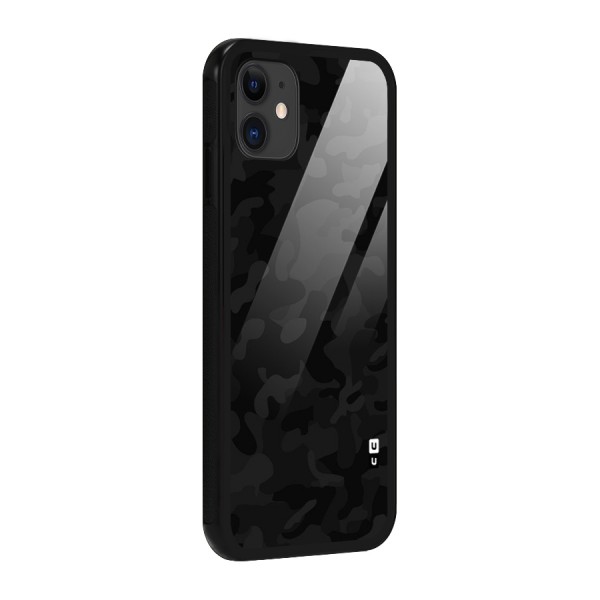 Black Camouflage Glass Back Case for iPhone 11