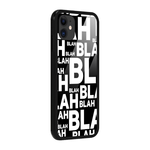 Blah Blah Pattern Glass Back Case for iPhone 11