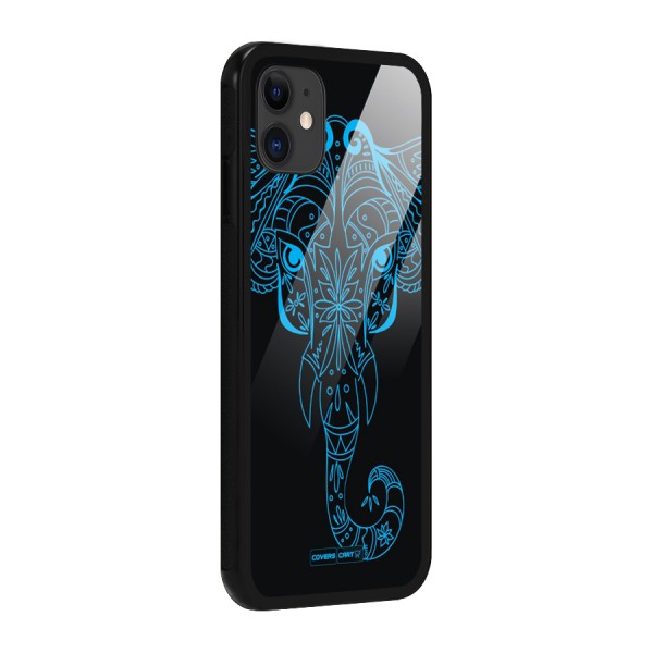 Blue Elephant Ethnic Glass Back Case for iPhone 11