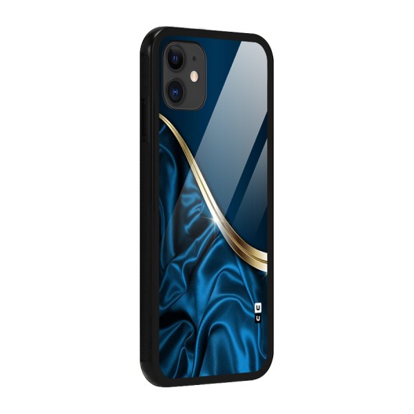 Blue Smooth Flow Glass Back Case for iPhone 11