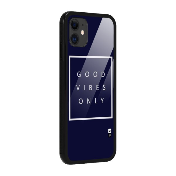 Blue White Vibes Glass Back Case for iPhone 11