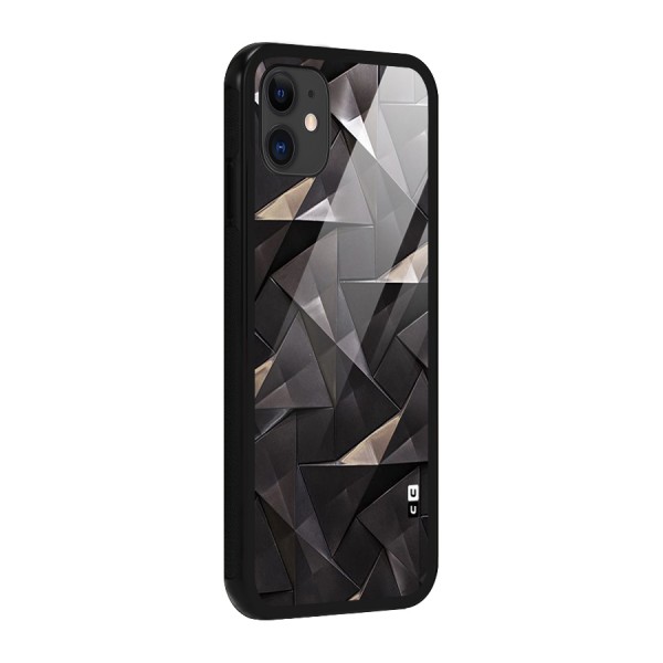 Carved Triangles Glass Back Case for iPhone 11