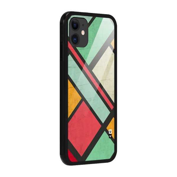 Check Colors Glass Back Case for iPhone 11