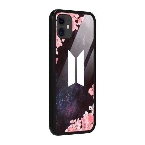 Cherry Blossom Pause Design Glass Back Case for iPhone 11