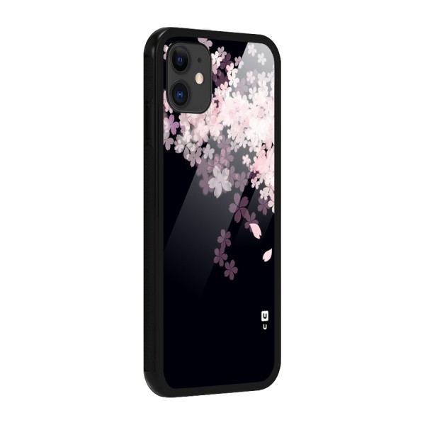 Cherry Flowers Pink Glass Back Case for iPhone 11