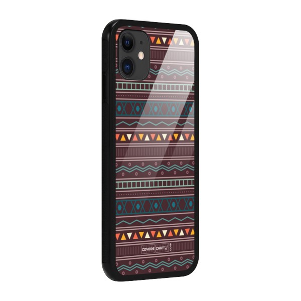 Classic Aztec Pattern Glass Back Case for iPhone 11