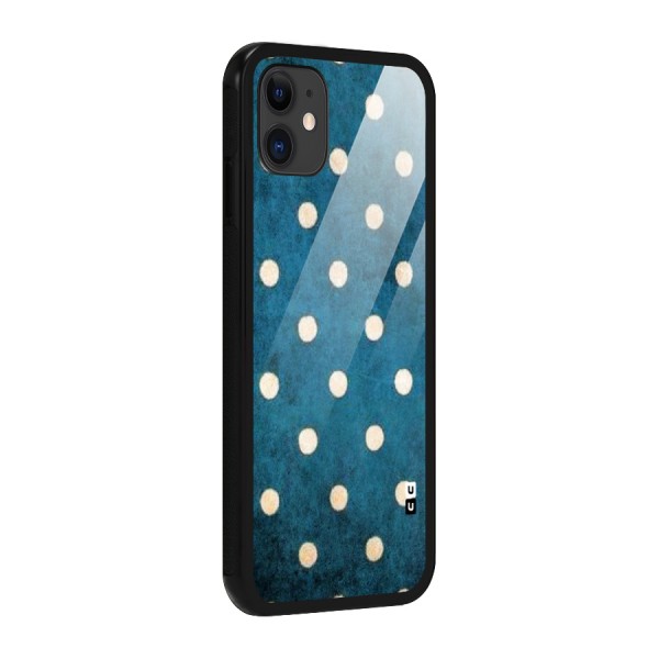 Classic Blue Polka Glass Back Case for iPhone 11