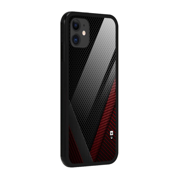 Classy Black Red Design Glass Back Case for iPhone 11