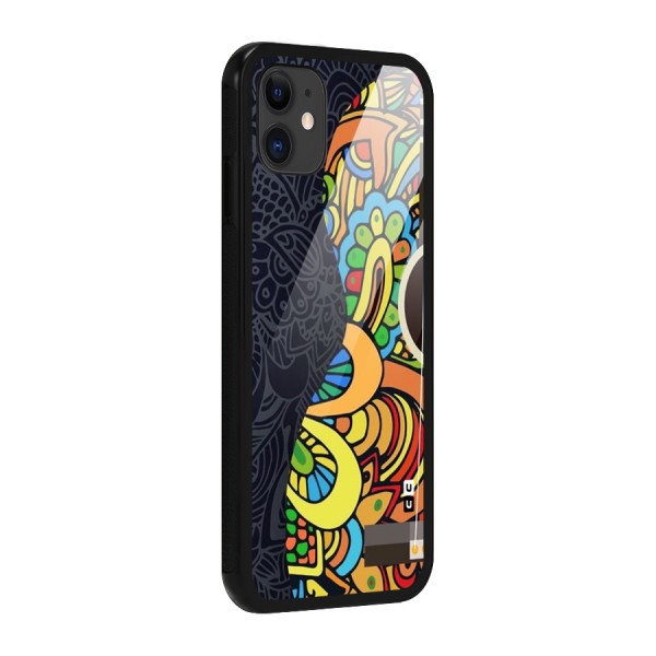 Colored Blocks Glass Back Case for iPhone 11