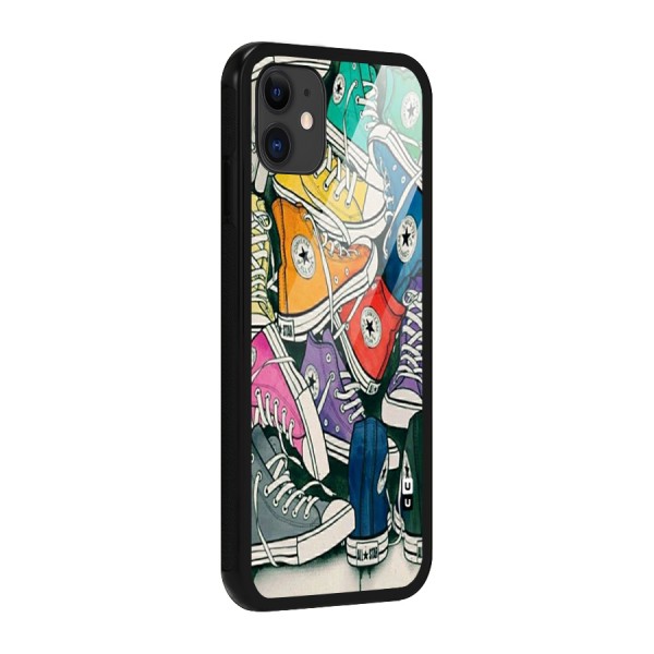 Colorful Shoes Glass Back Case for iPhone 11