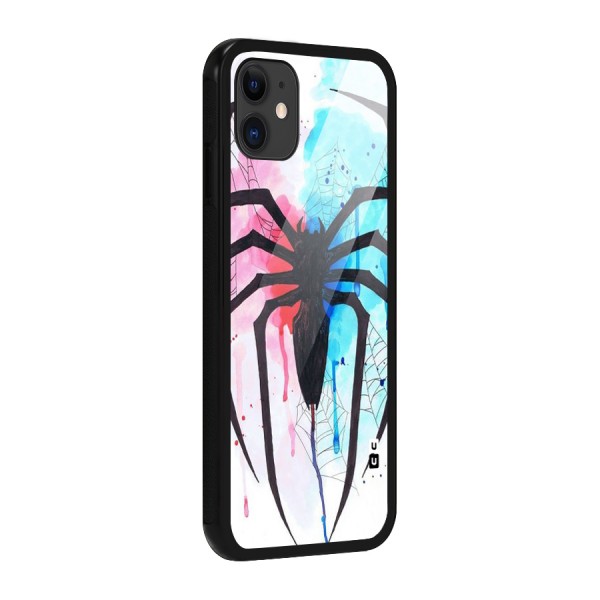 Colorful Web Glass Back Case for iPhone 11