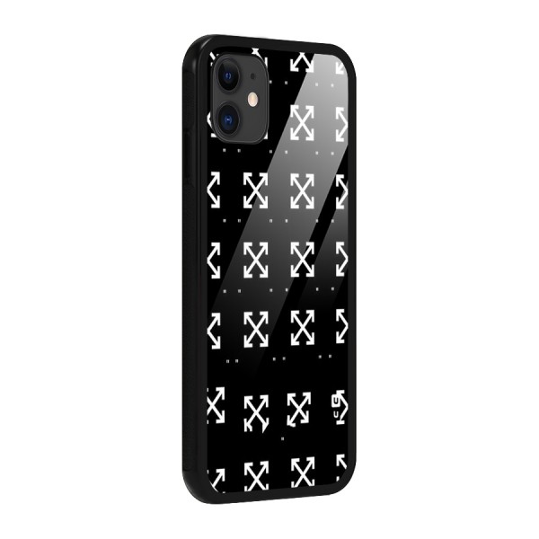 Cross Arrow Black Glass Back Case for iPhone 11
