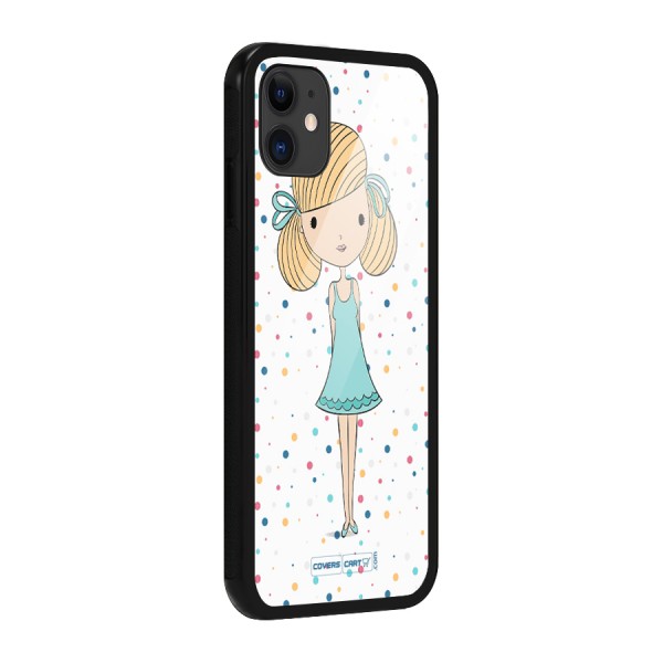 Cute Girl Glass Back Case for iPhone 11